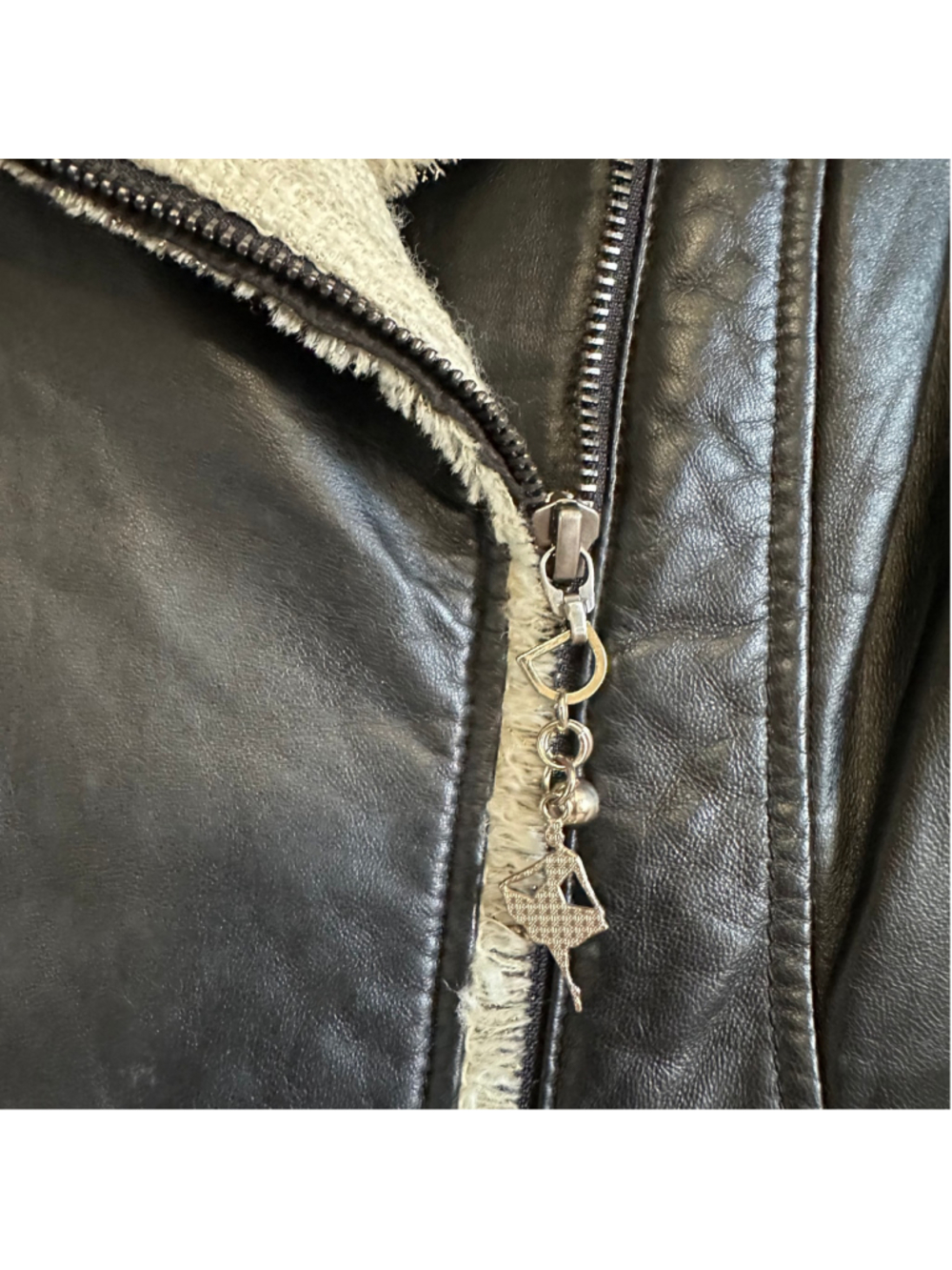 ELLASSAY FIRST Lambskin Leather Tweed BLACK Quilted MOTO Biker JACKET WOMENS M - Picture 5 of 13